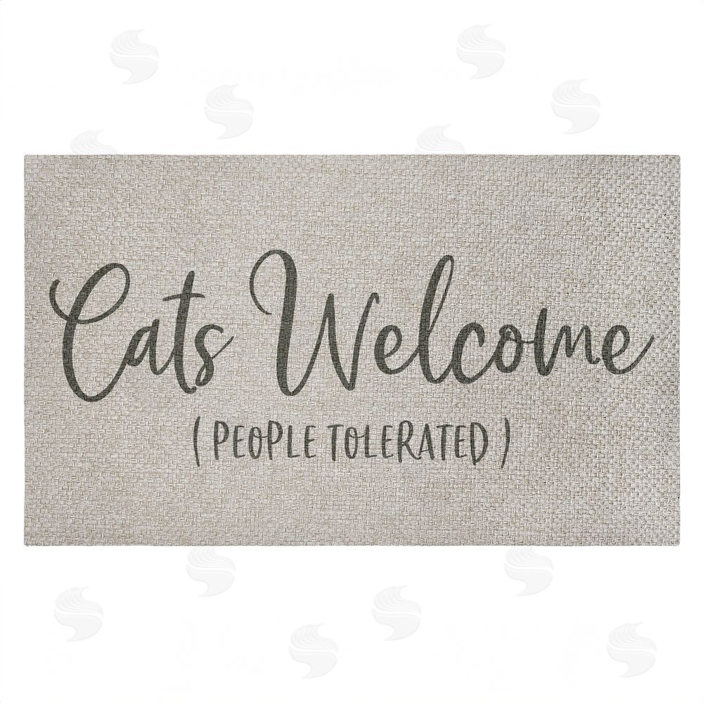 Gigi Louise Cats Welcome People Tolerated Outdoor Faux Sisal Door Mat