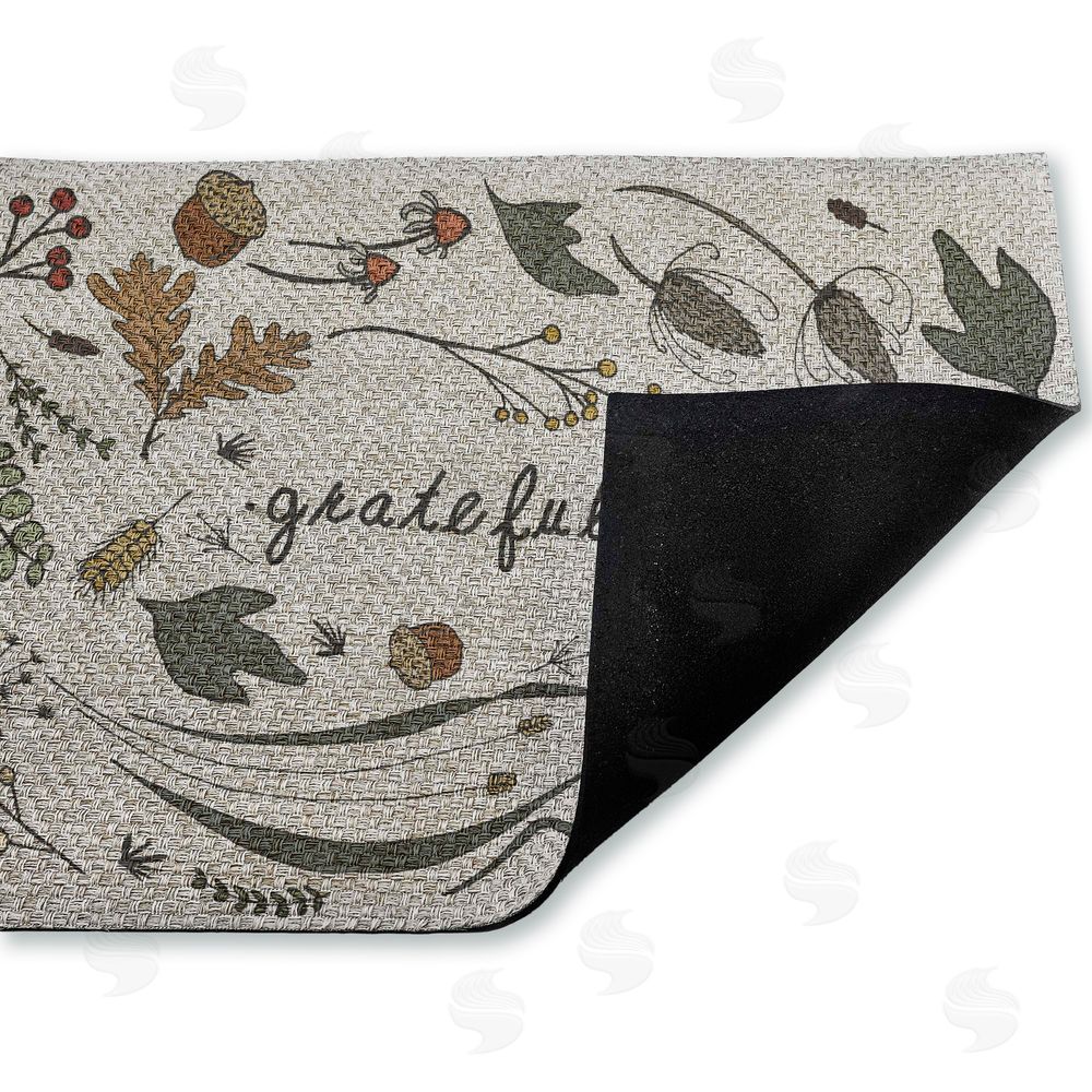 Sweet Melody Designs Grateful Autumn Leaves Outdoor Faux Sisal Door Mat