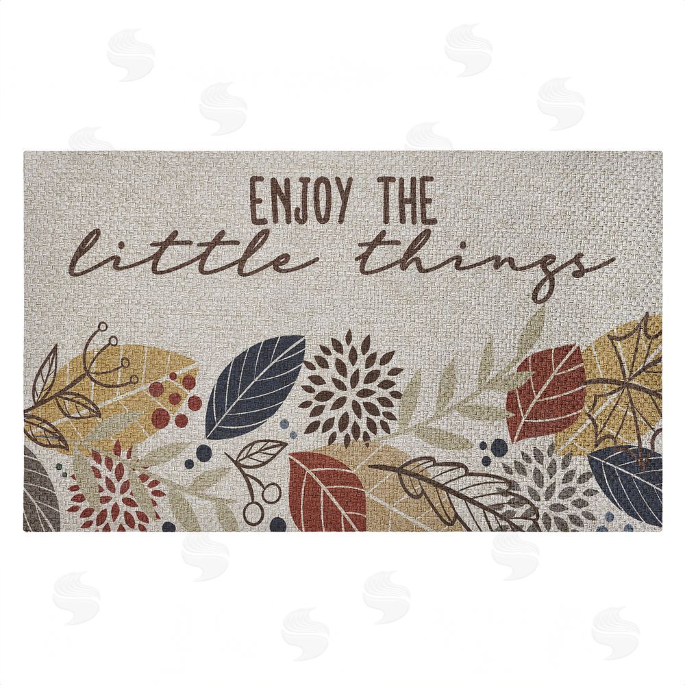 Kim Allen Enjoy Little Things with Leaves Outdoor Faux Sisal Door Mat