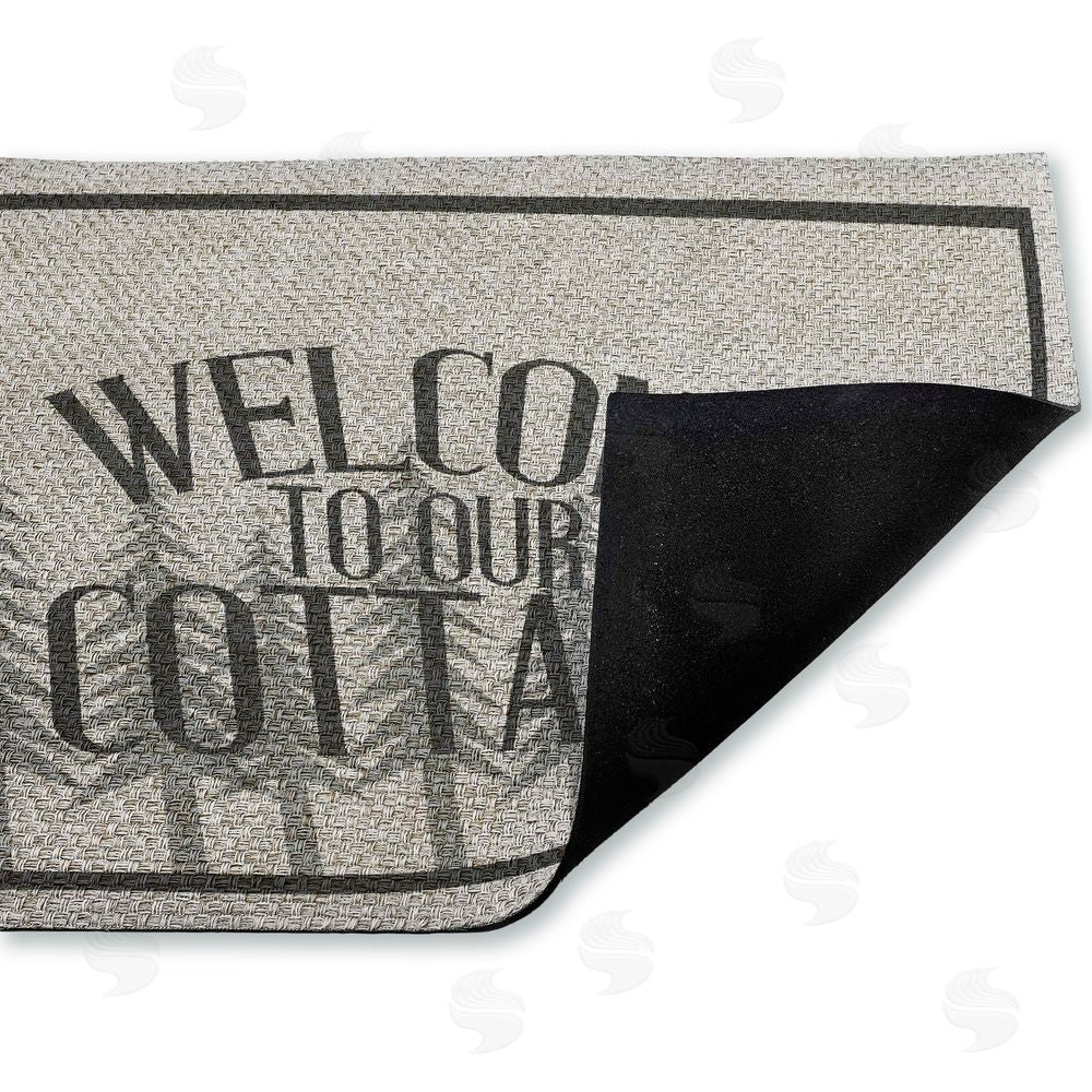 Kim Allen Welcome To Our Cottage Trees Outdoor Faux Sisal Door Mat