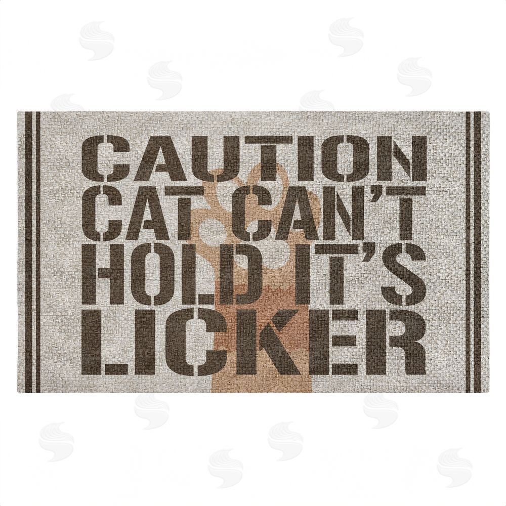 Kim Allen Cat Can't Hold Licker Outdoor Faux Sisal Door Mat