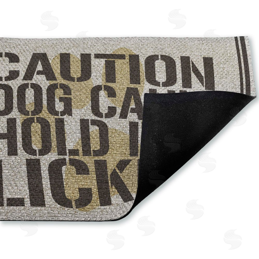 Kim Allen Dog Can't Hold Licker Outdoor Faux Sisal Door Mat
