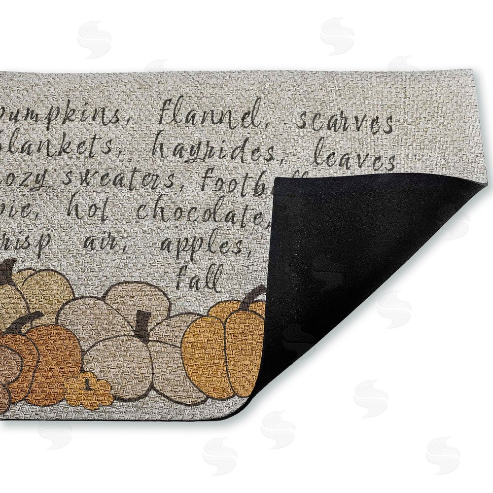 Corinne Rose Designs Fall Pumpkin Sentiment Outdoor Faux Sisal Door Mat