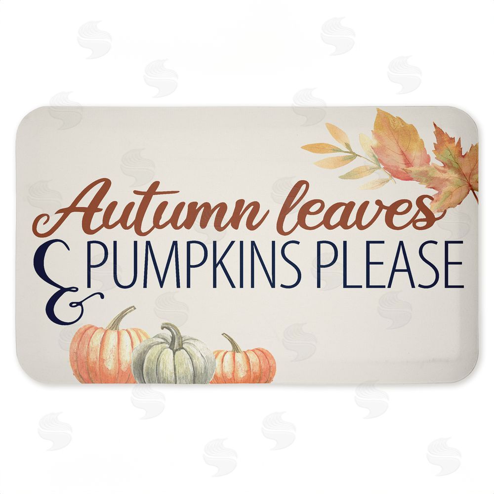 Kim Allen Autumn Leaves & Pumpkins Please Kitchen Floor Mat