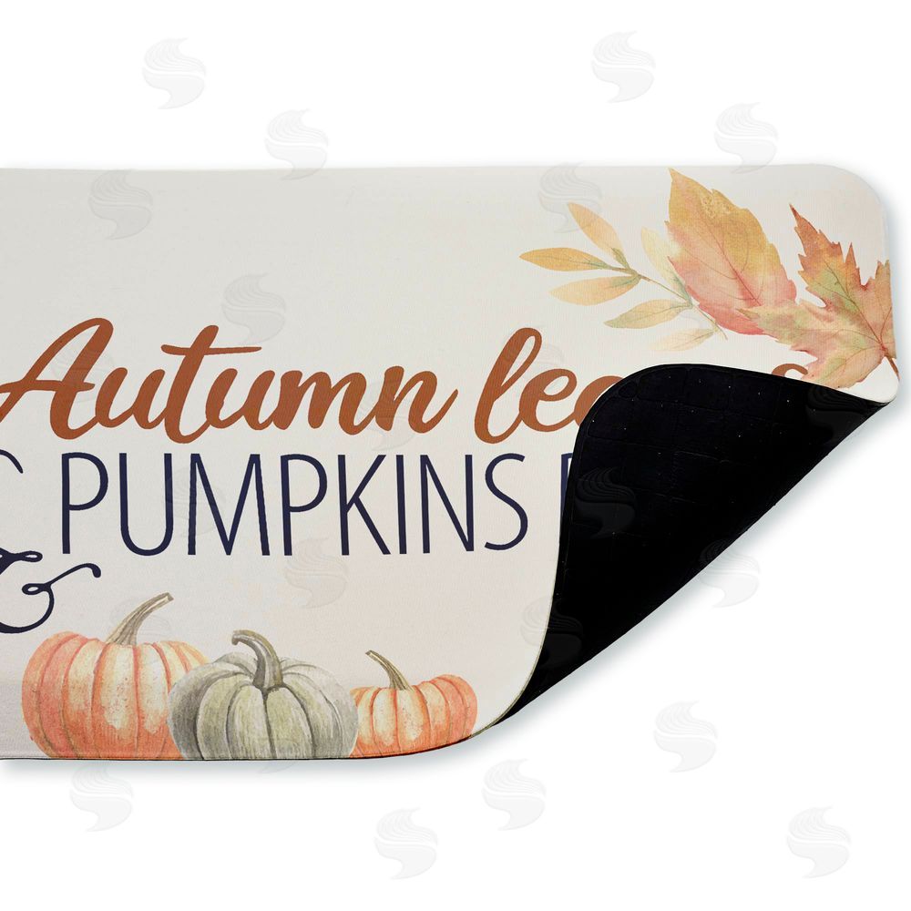 Kim Allen Autumn Leaves & Pumpkins Please Kitchen Floor Mat