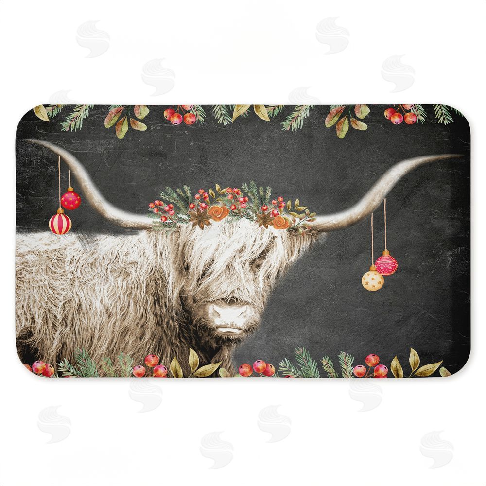 Kim Allen Highland Christmas Cattle Kitchen Floor Mat
