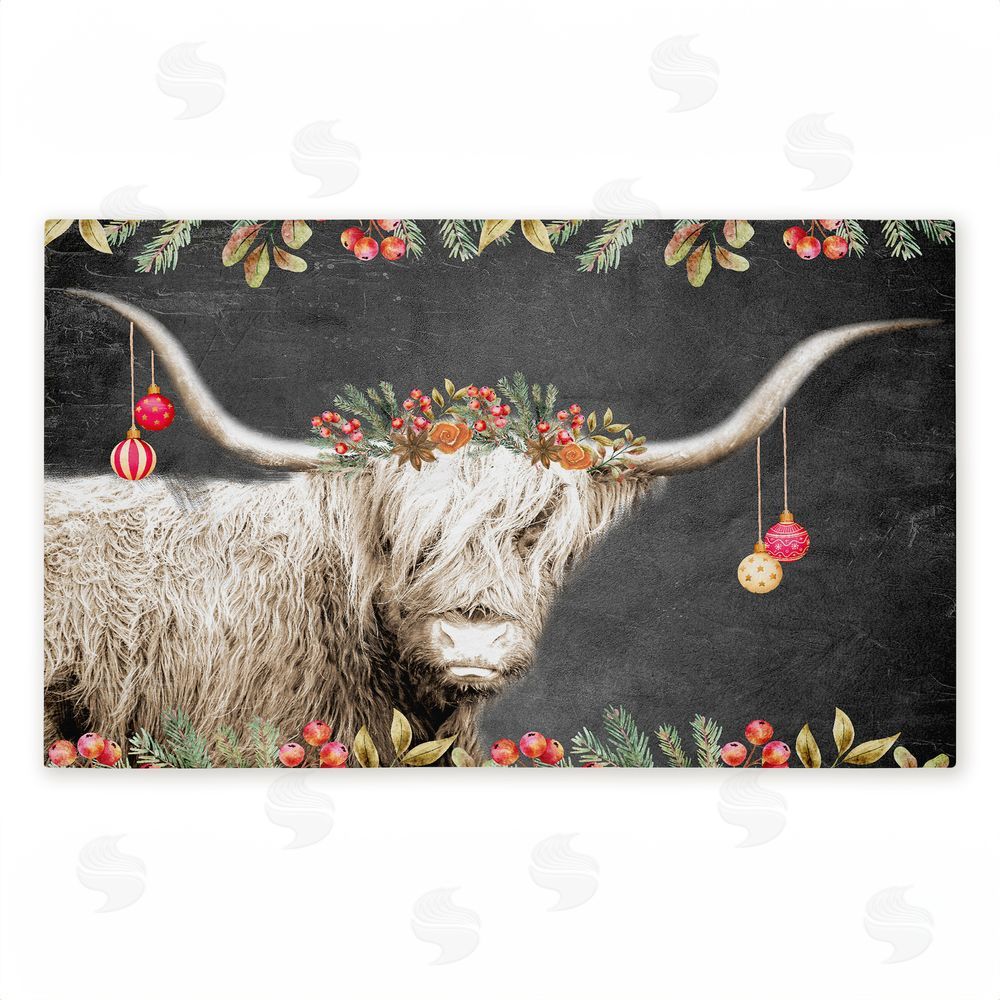 Kim Allen Highland Christmas Cattle Unwoven Outdoor Door Mat