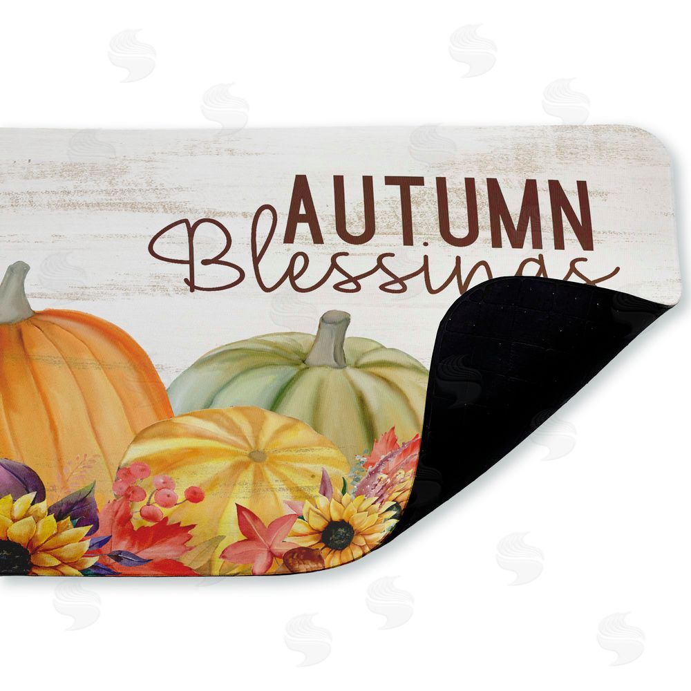 Kim Allen Autumn Blessings Pumpkins Kitchen Floor Mat