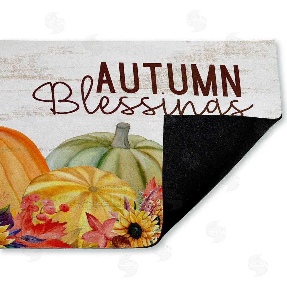 Kim Allen Autumn Blessings Pumpkins Unwoven Outdoor Door Mat