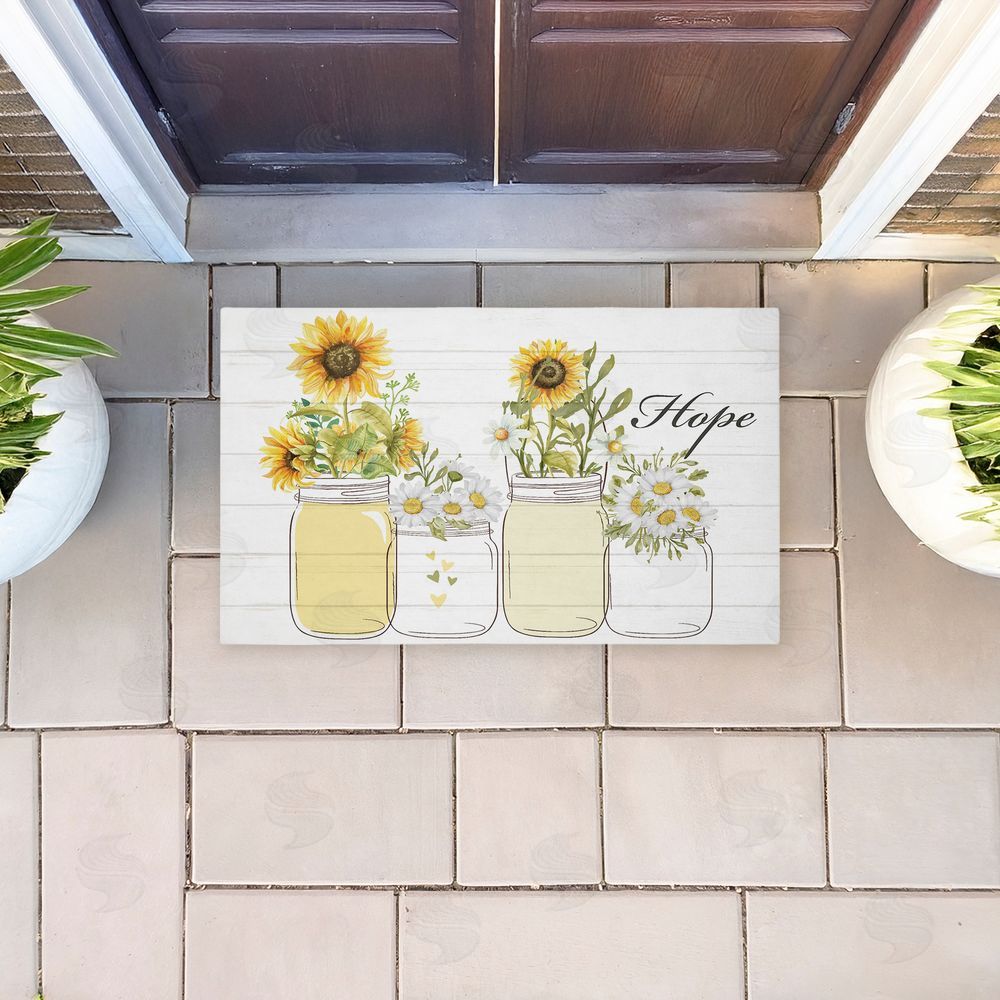 Kim Allen Hope with Country Sunflowers Unwoven Outdoor Door Mat
