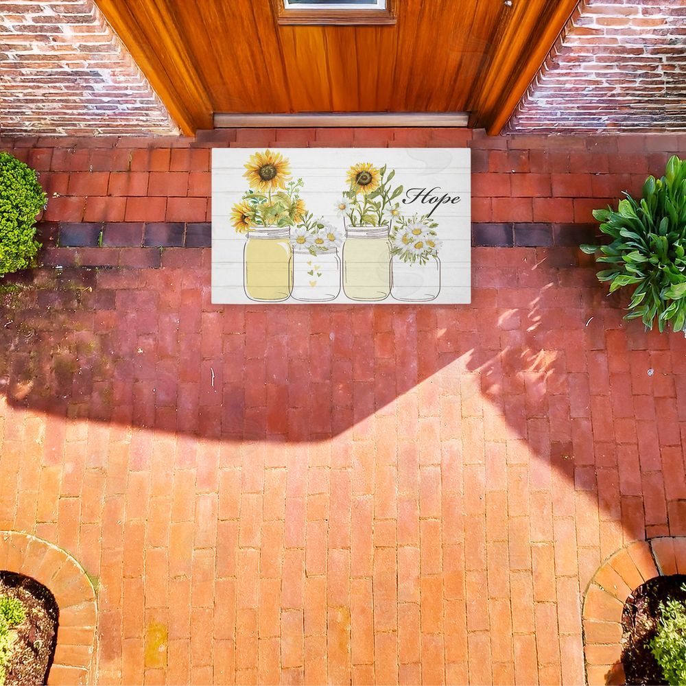 Kim Allen Hope with Country Sunflowers Unwoven Outdoor Door Mat