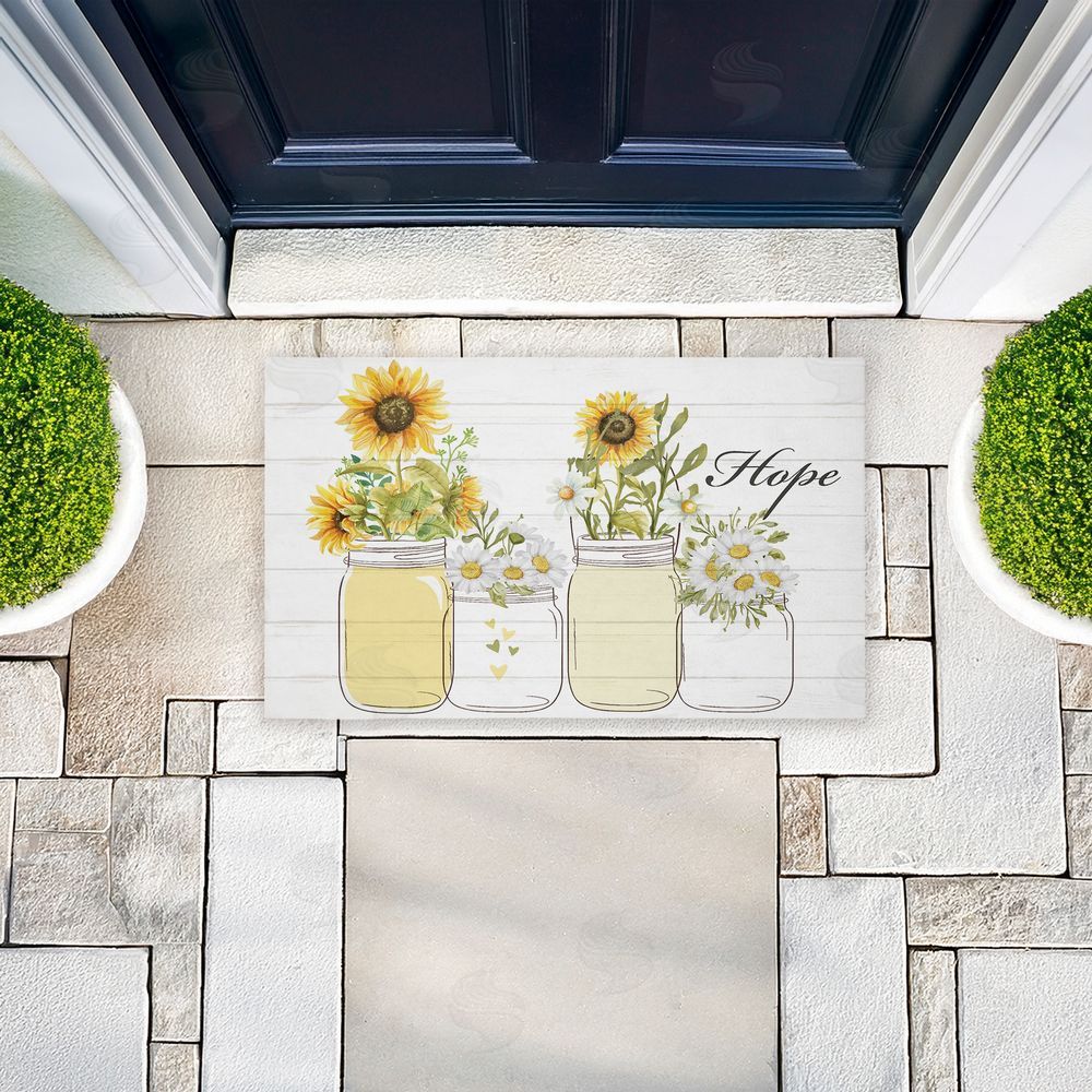 Kim Allen Hope with Country Sunflowers Unwoven Outdoor Door Mat