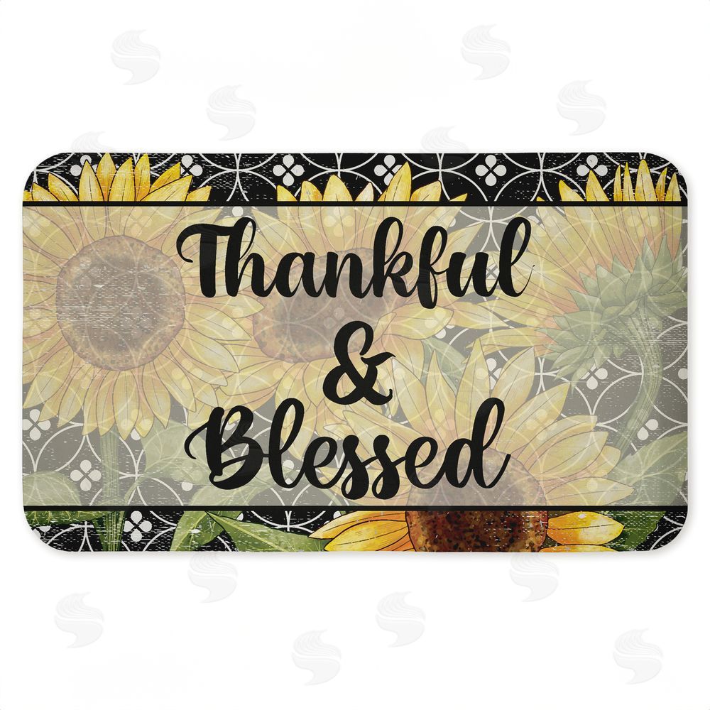 Kim Allen Thankful & Blessed Sunflowers Kitchen Floor Mat