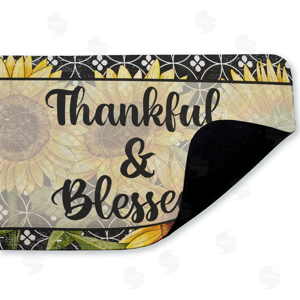 Kim Allen Thankful & Blessed Sunflowers Kitchen Floor Mat
