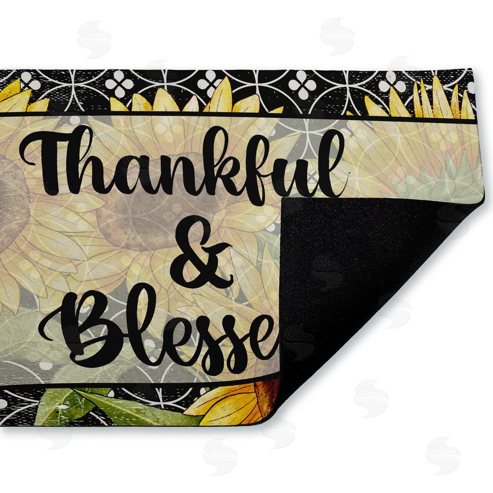 Kim Allen Thankful & Blessed Sunflowers Unwoven Outdoor Door Mat