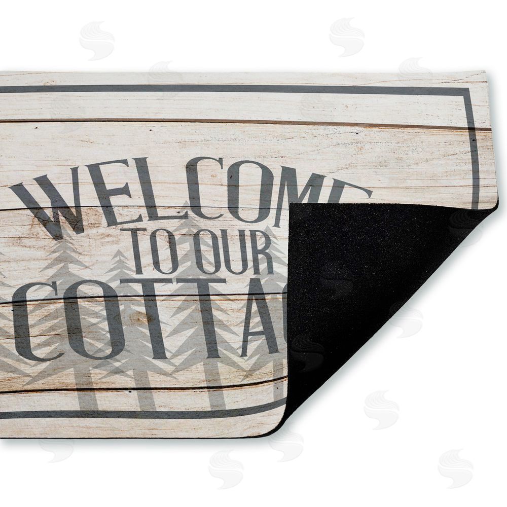 Kim Allen Rustic Welcome Cottage Trees Unwoven Outdoor Door Mat