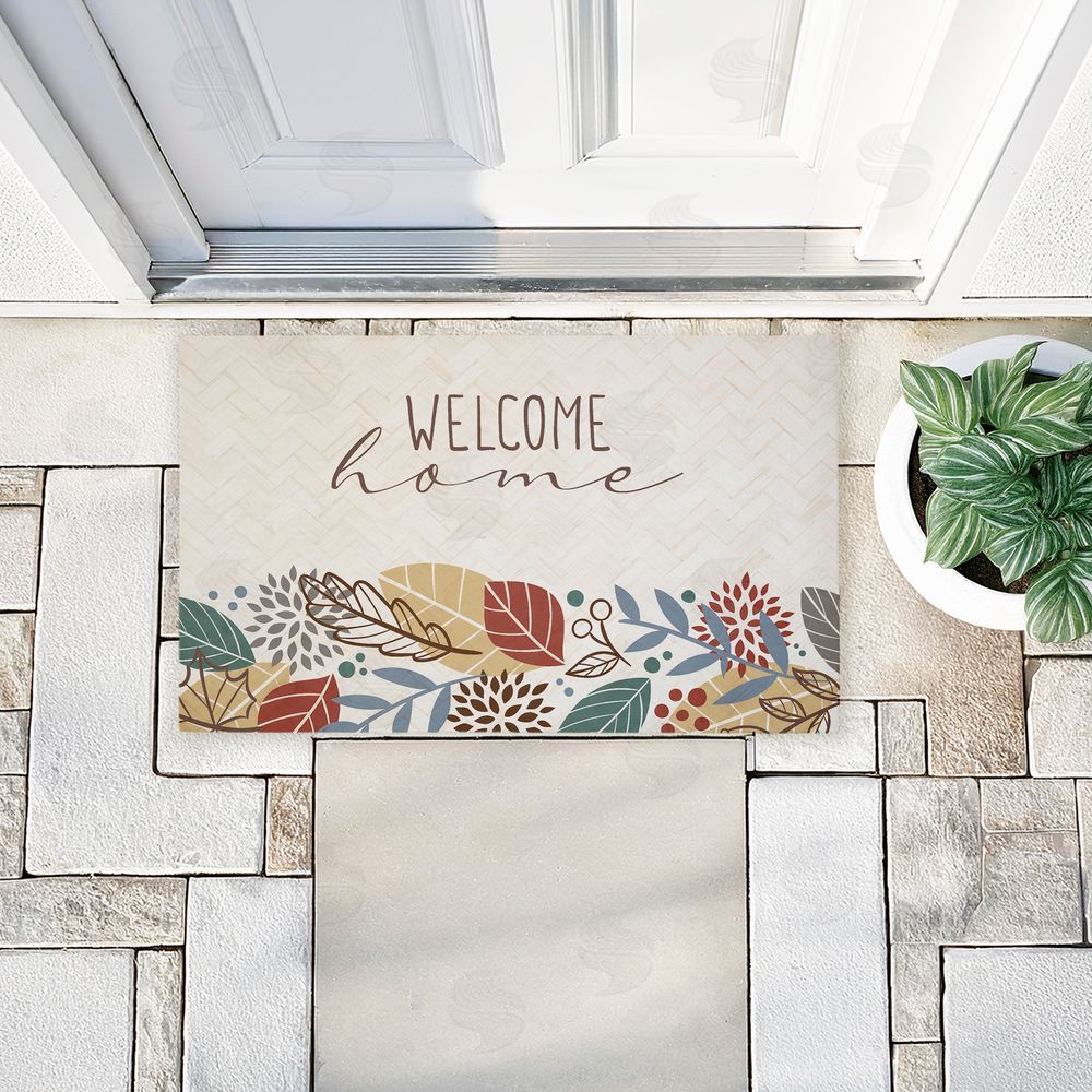 Kim Allen Welcome Home with Leaves Unwoven Outdoor Door Mat