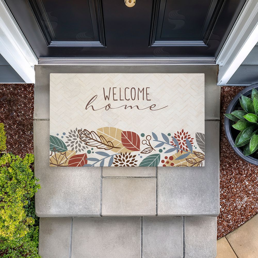 Kim Allen Welcome Home with Leaves Unwoven Outdoor Door Mat