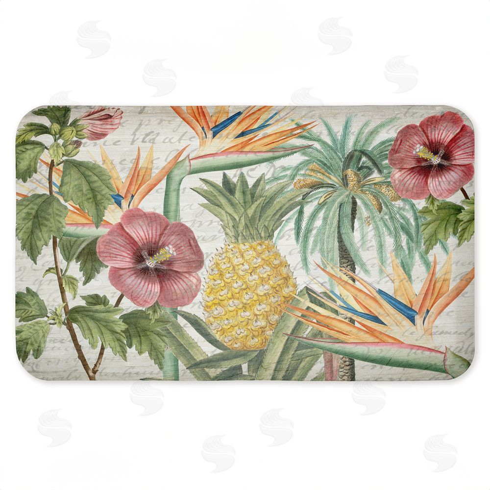 Kim Allen Tropical Flowers & Pineapple Kitchen Floor Mat