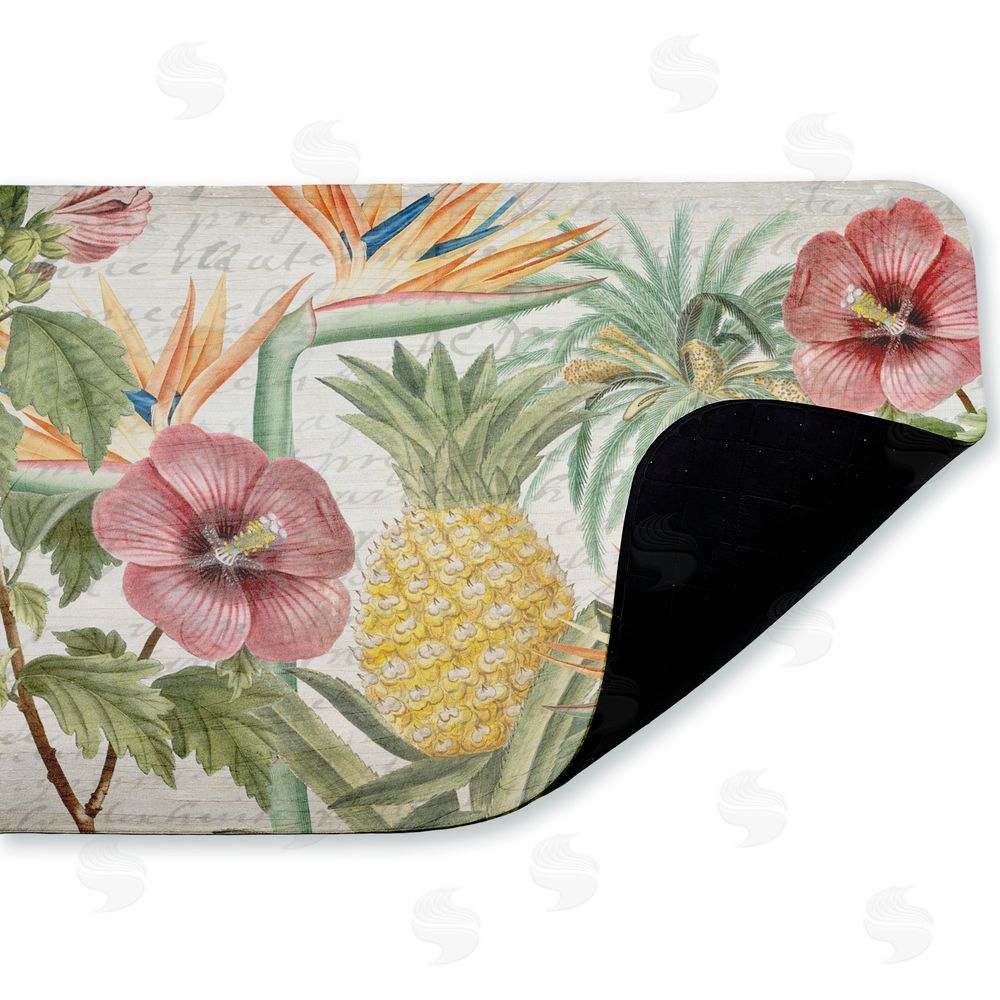 Kim Allen Tropical Flowers & Pineapple Kitchen Floor Mat