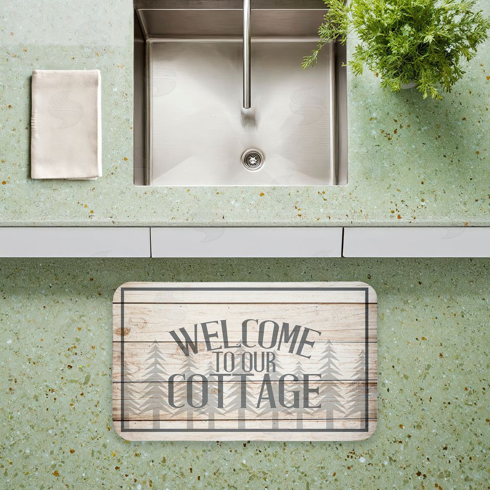 Kim Allen Rustic Welcome Cottage Trees Kitchen Floor Mat