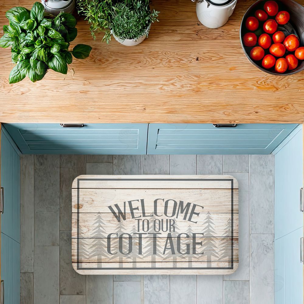 Kim Allen Rustic Welcome Cottage Trees Kitchen Floor Mat