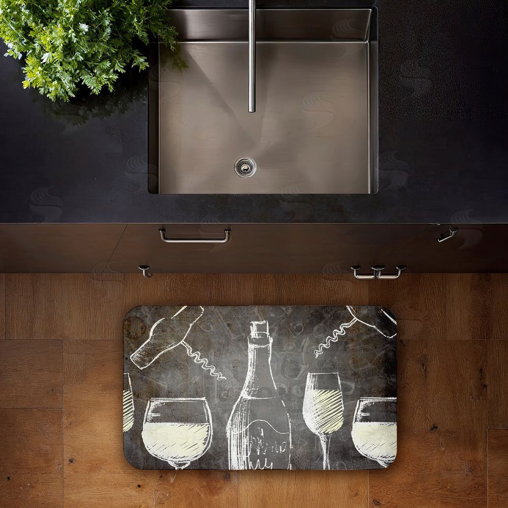 Kim Allen Chalkboard Style Wine Kitchen Floor Mat