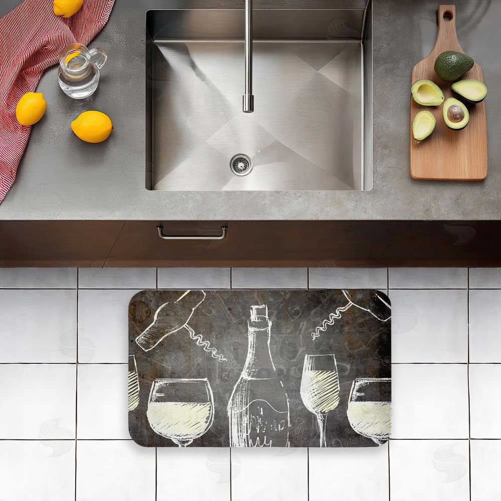 Kim Allen Chalkboard Style Wine Kitchen Floor Mat