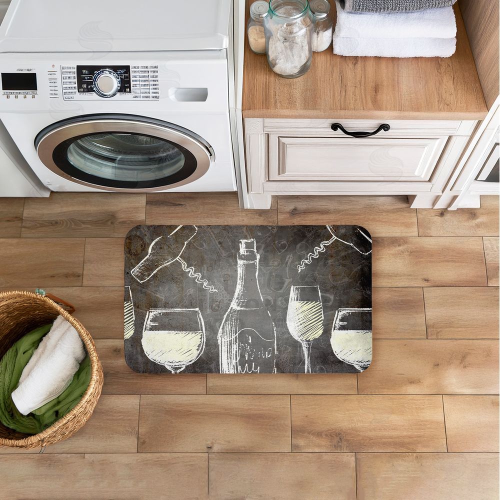 Kim Allen Chalkboard Style Wine Kitchen Floor Mat