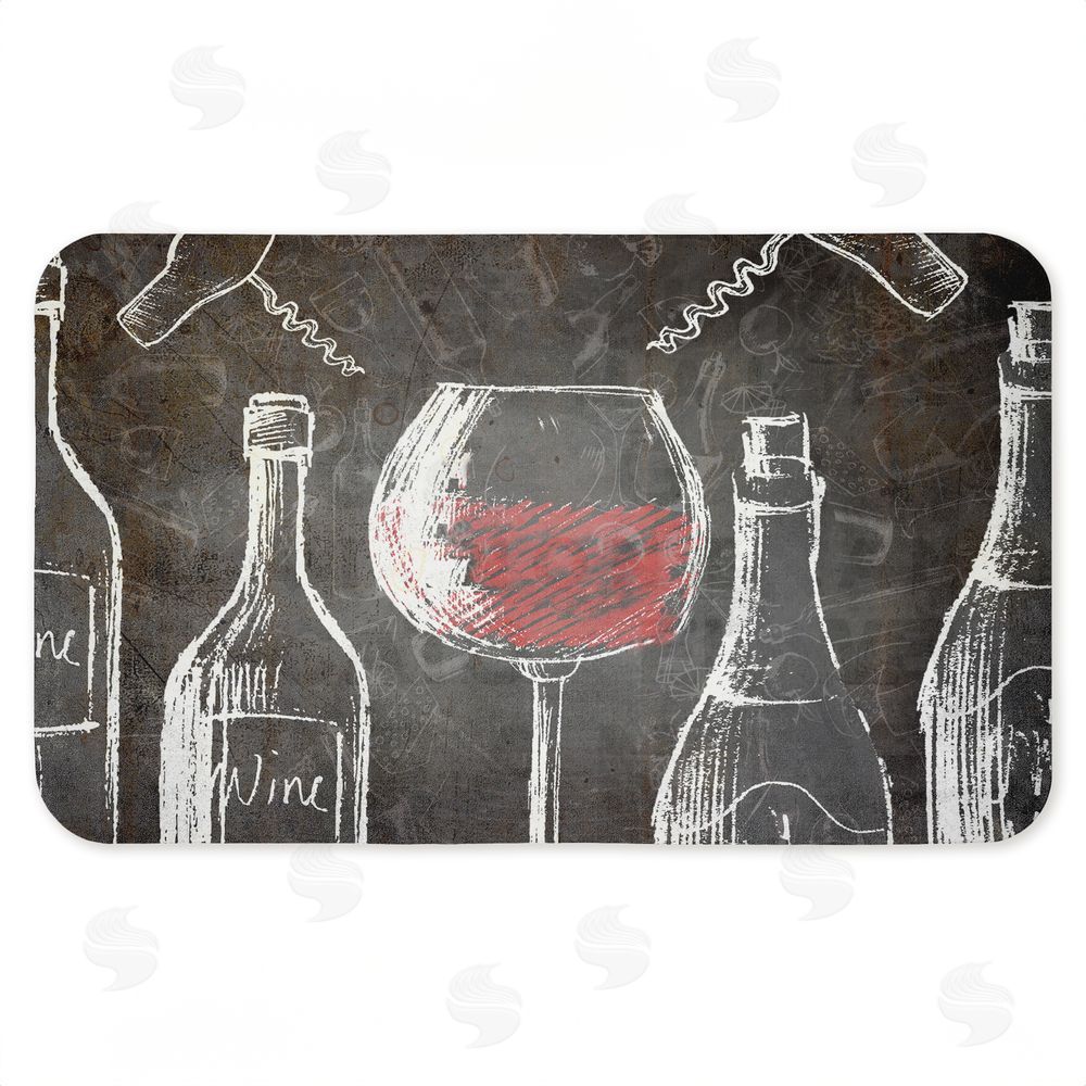 Kim Allen Kitchen Wine Chalkboard Kitchen Floor Mat