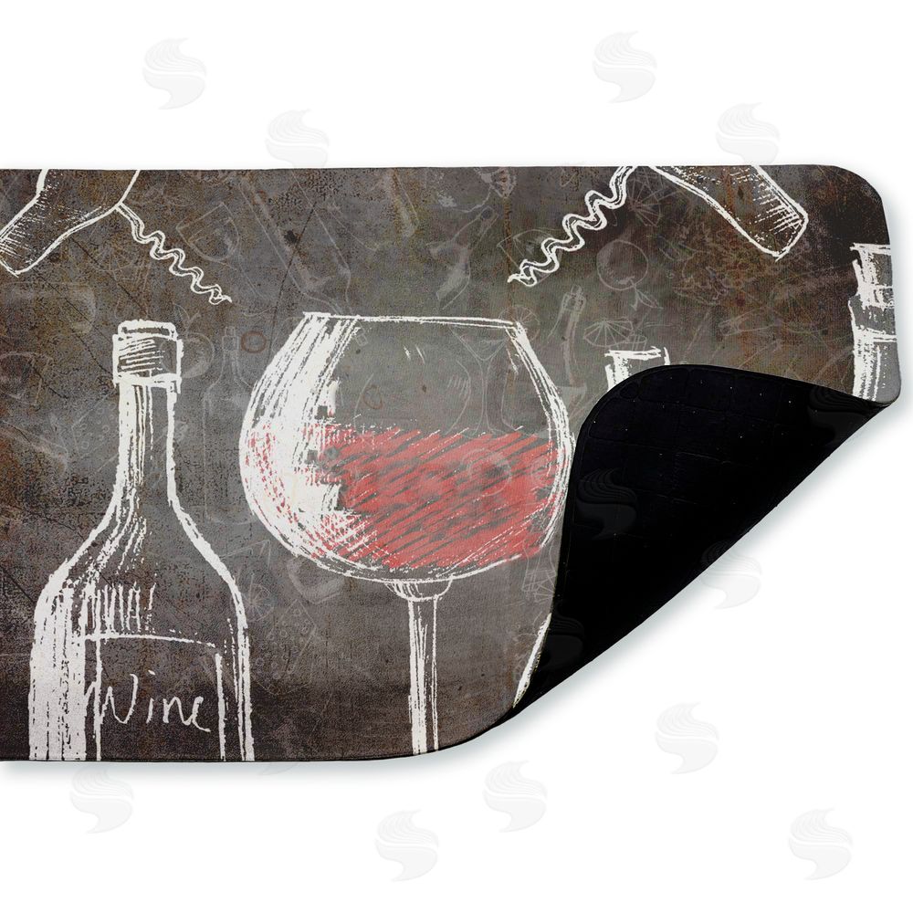 Kim Allen Kitchen Wine Chalkboard Kitchen Floor Mat