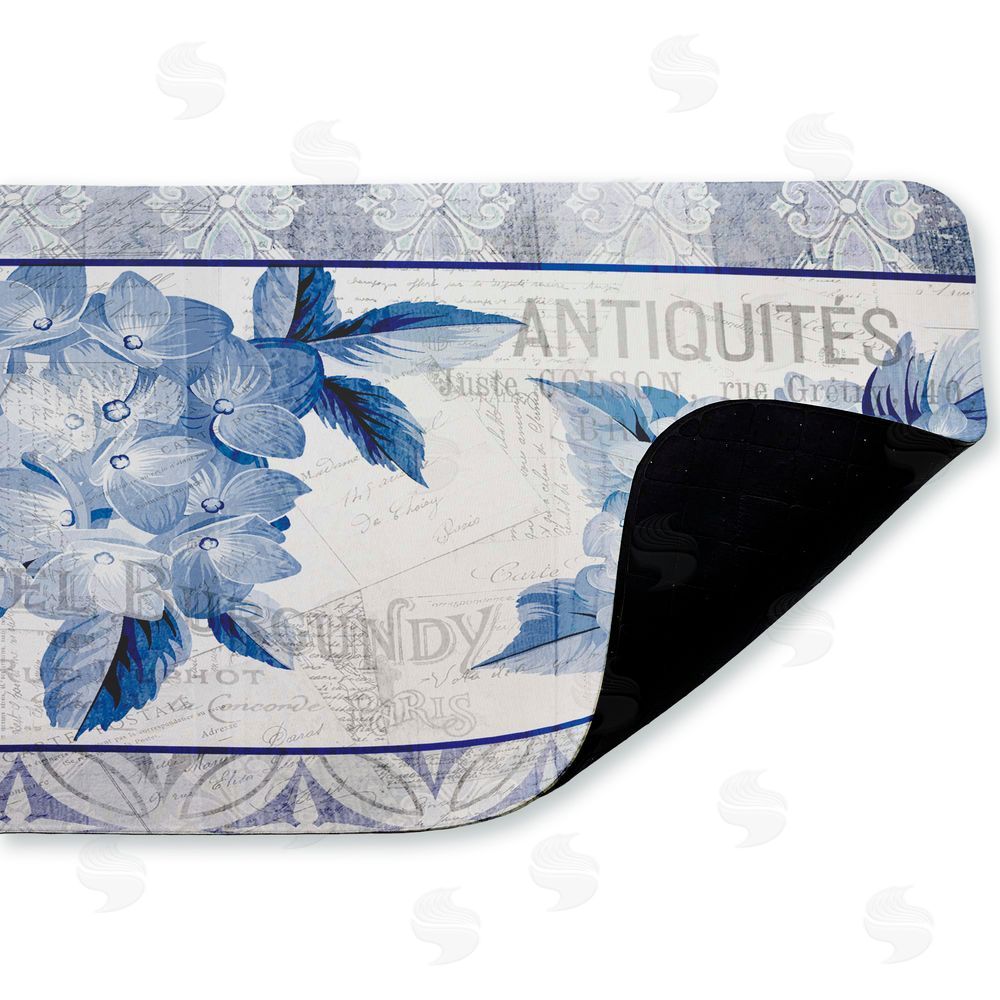 Kim Allen Vintage Antiques & Hydrangeas Kitchen Floor Mat