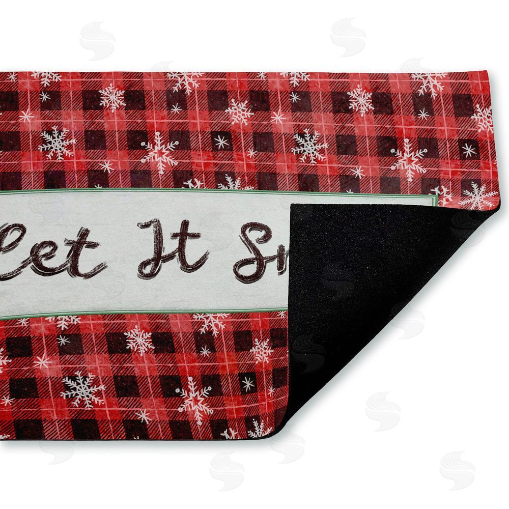 Chad Barrett Let It Snow Red Plaid Unwoven Outdoor Door Mat