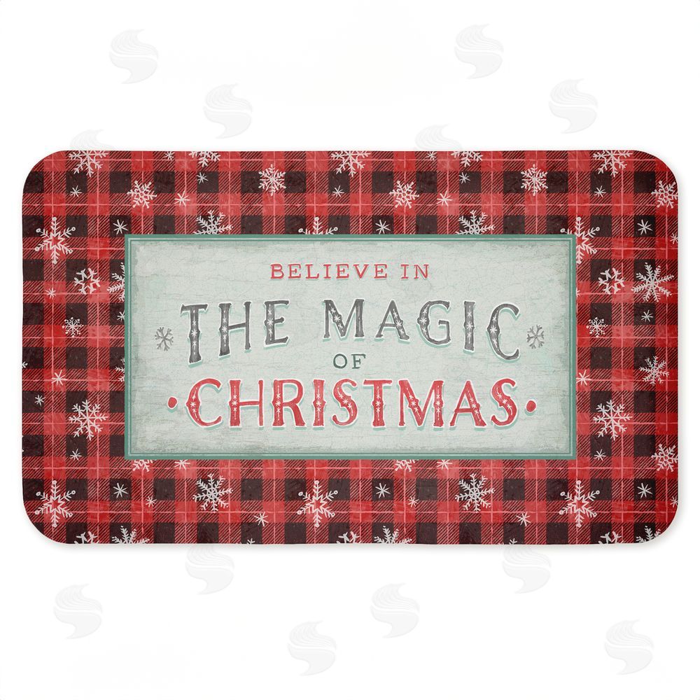Chad Barrett Magic of Christmas Red Plaid Kitchen Floor Mat
