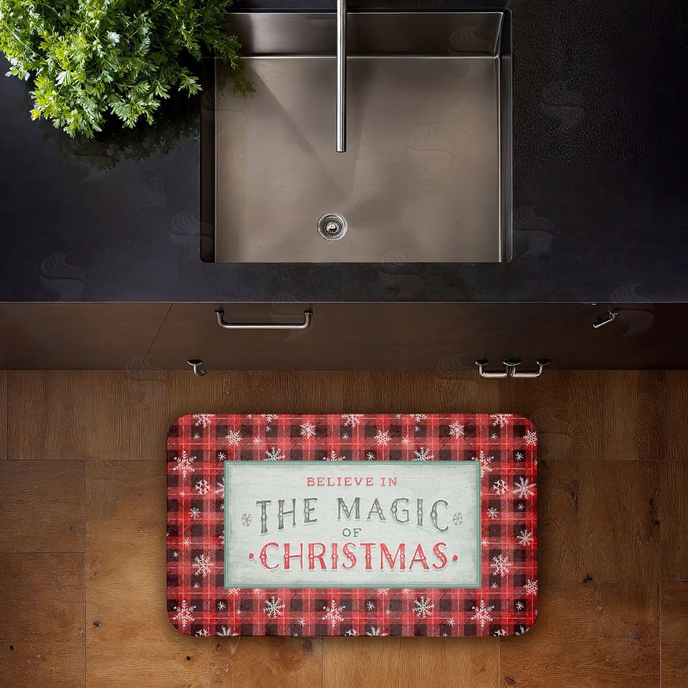Chad Barrett Magic of Christmas Red Plaid Kitchen Floor Mat