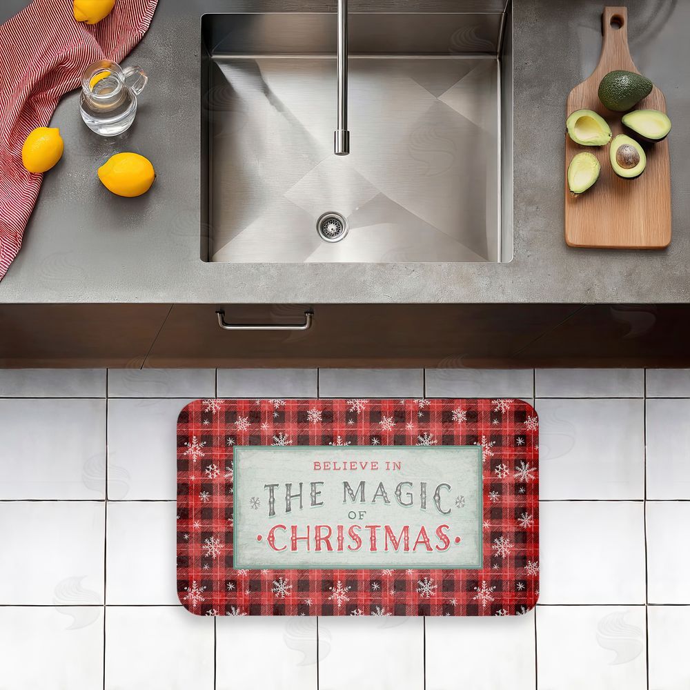 Chad Barrett Magic of Christmas Red Plaid Kitchen Floor Mat
