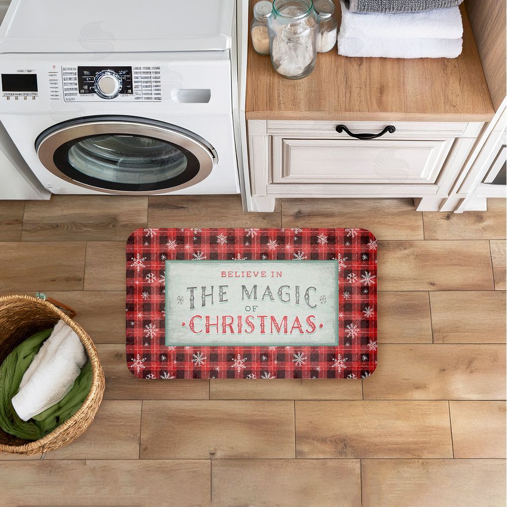 Chad Barrett Magic of Christmas Red Plaid Kitchen Floor Mat