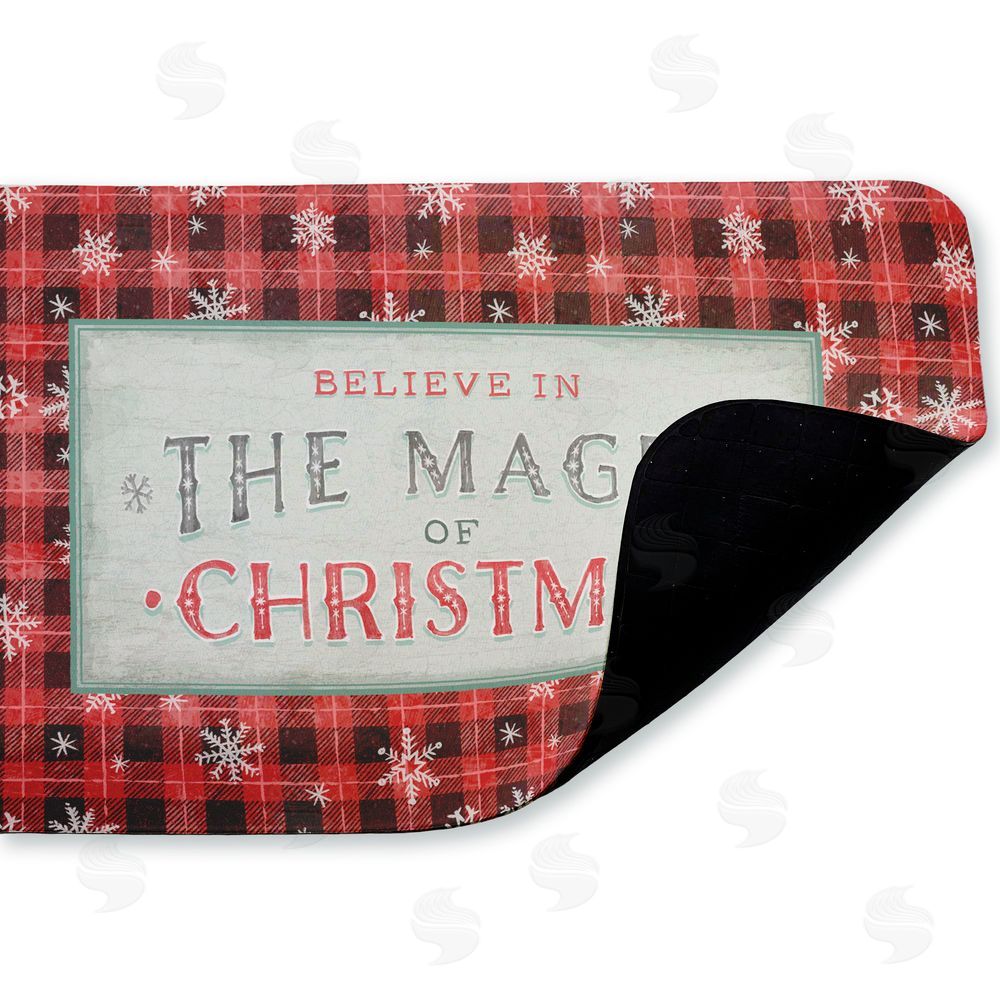 Chad Barrett Magic of Christmas Red Plaid Kitchen Floor Mat