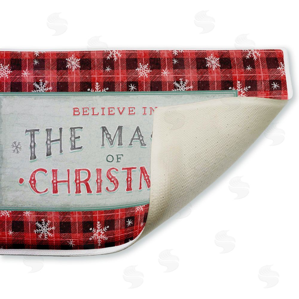 Chad Barrett Magic of Christmas Red Plaid Plush Bathroom Floor Mat
