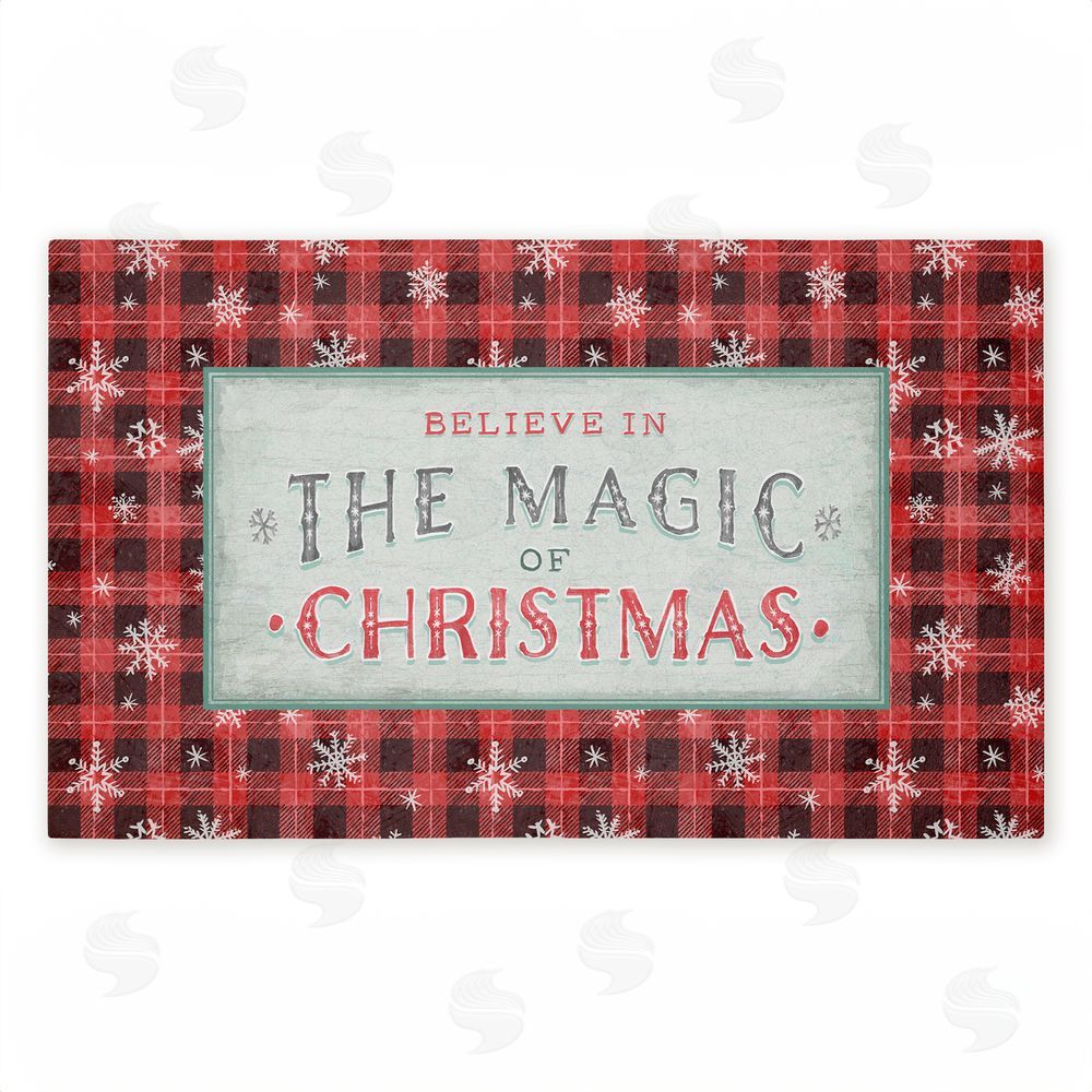 Chad Barrett Magic of Christmas Red Plaid Unwoven Outdoor Door Mat