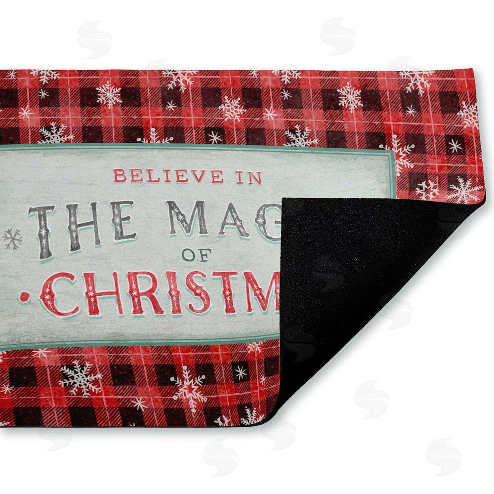 Chad Barrett Magic of Christmas Red Plaid Unwoven Outdoor Door Mat
