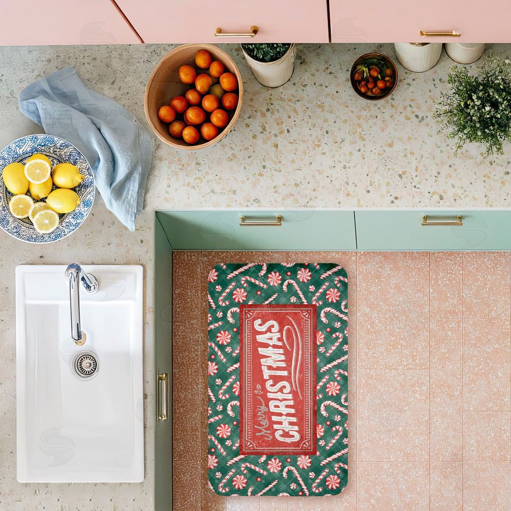 Chad Barrett Vintage Christmas Candies Kitchen Floor Mat