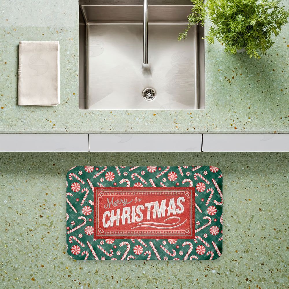 Chad Barrett Vintage Christmas Candies Kitchen Floor Mat
