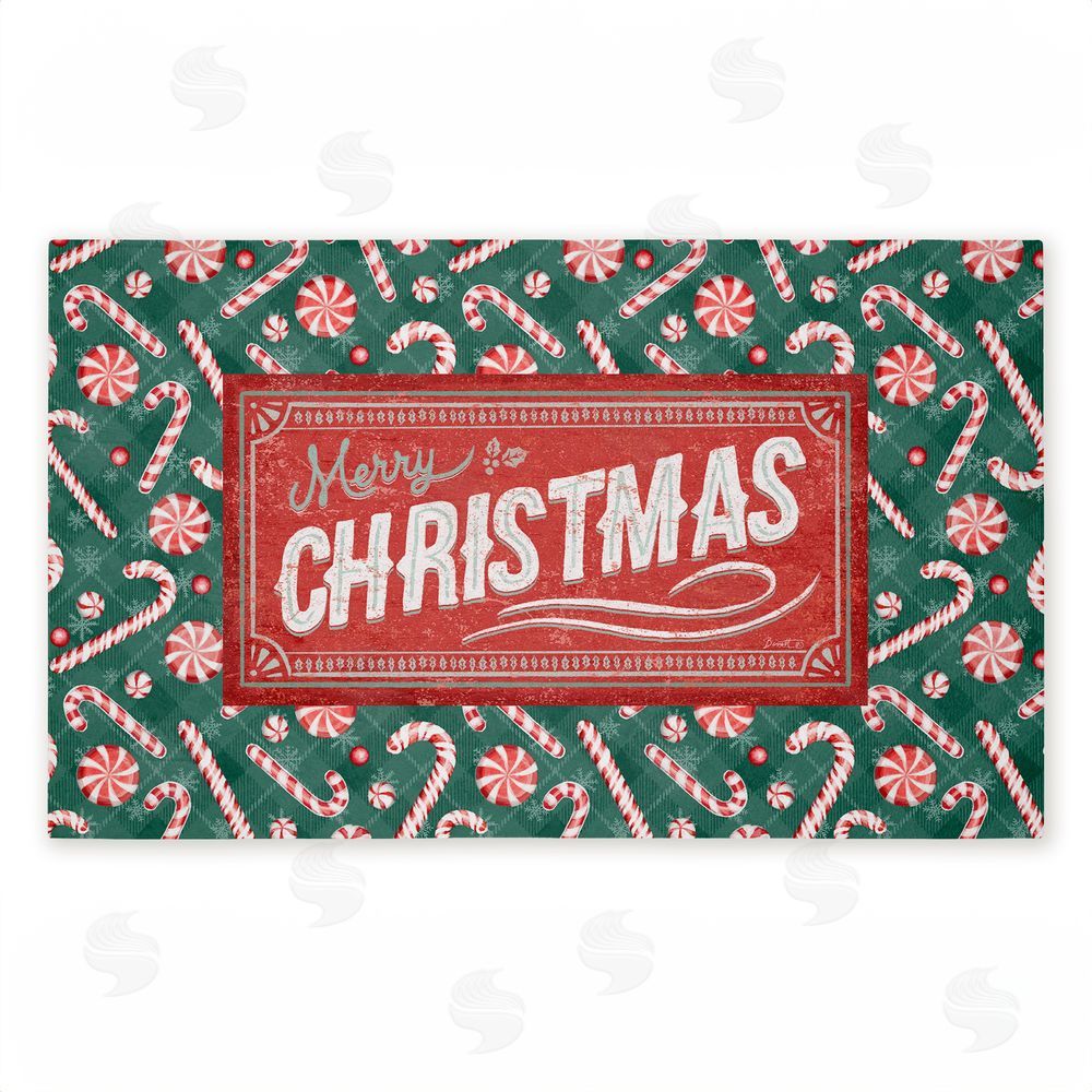 Chad Barrett Vintage Christmas Candies Unwoven Outdoor Door Mat