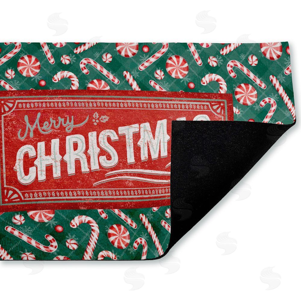 Chad Barrett Vintage Christmas Candies Unwoven Outdoor Door Mat