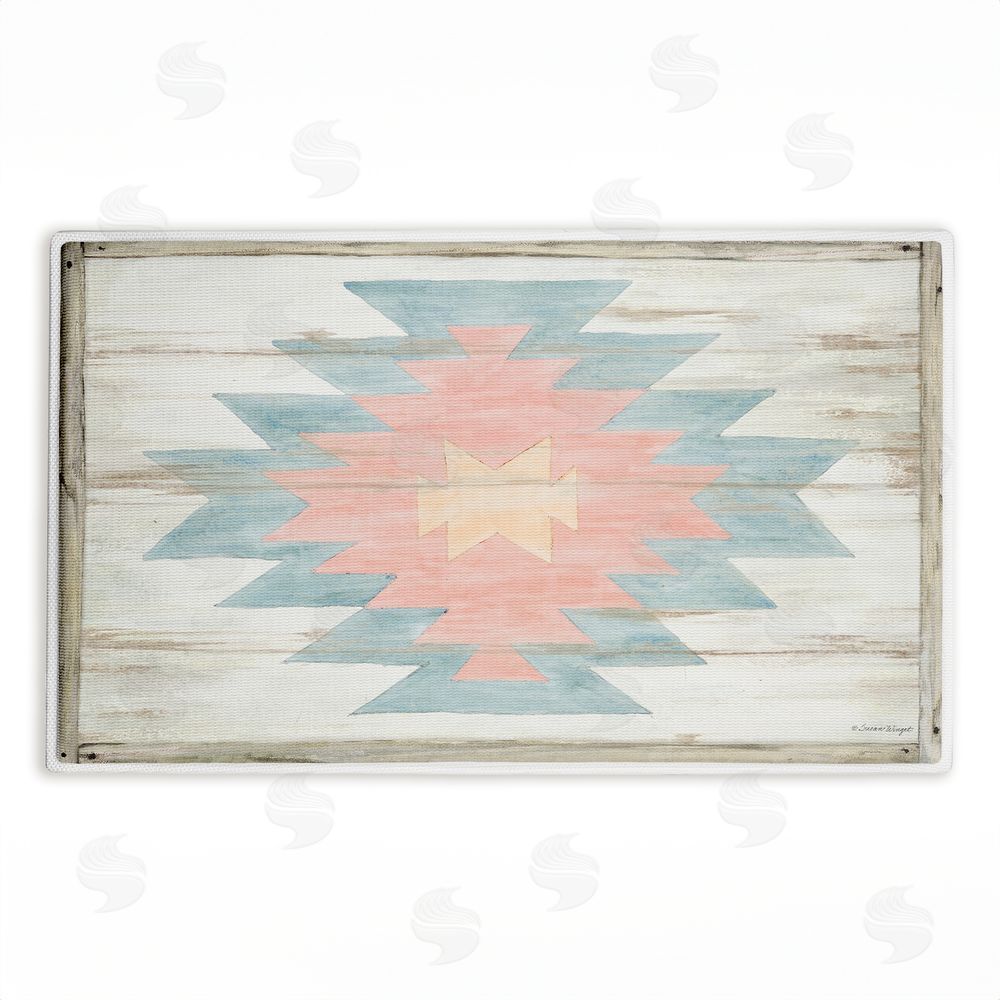 Susan Winget Pink Navajo Pattern Plush Bathroom Floor Mat