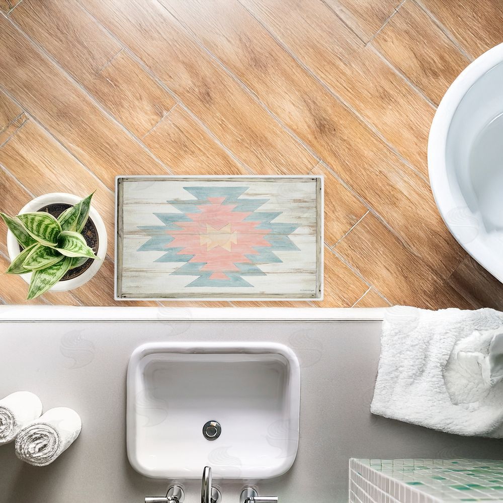 Susan Winget Pink Navajo Pattern Plush Bathroom Floor Mat