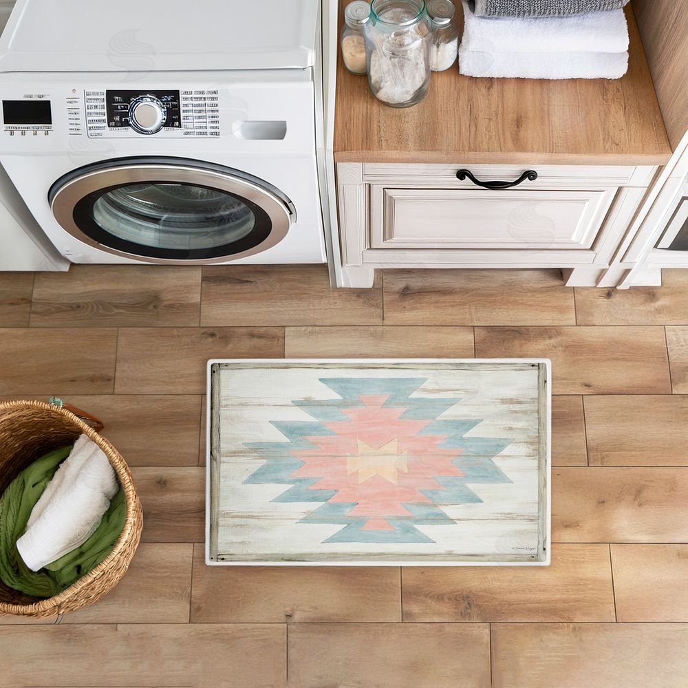 Susan Winget Pink Navajo Pattern Plush Bathroom Floor Mat