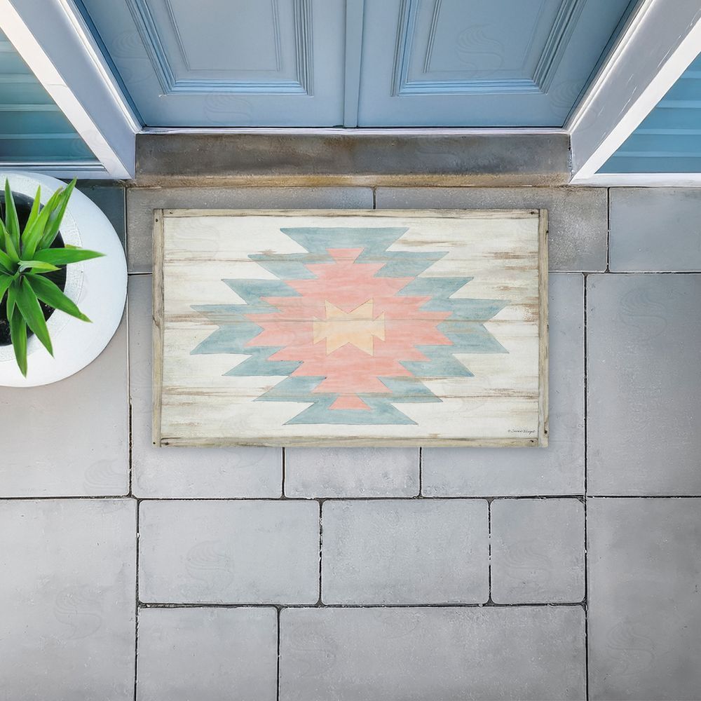 Susan Winget Pink Navajo Pattern Unwoven Outdoor Door Mat
