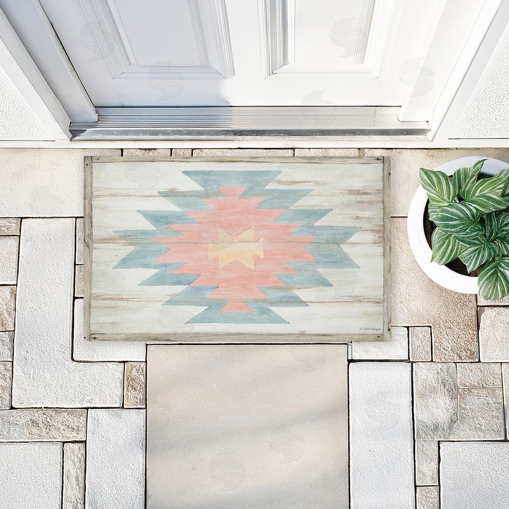 Susan Winget Pink Navajo Pattern Unwoven Outdoor Door Mat
